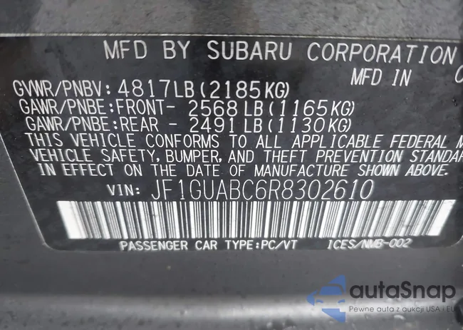 JF1GUABC6R8302610: 44152099