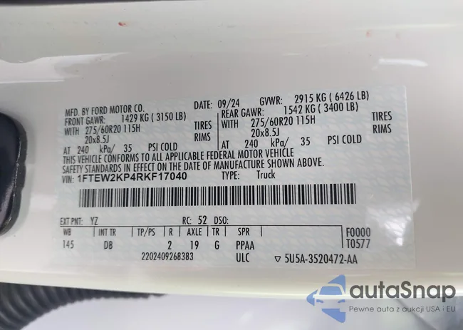 1FTEW2KP4RKF17040: 44152254