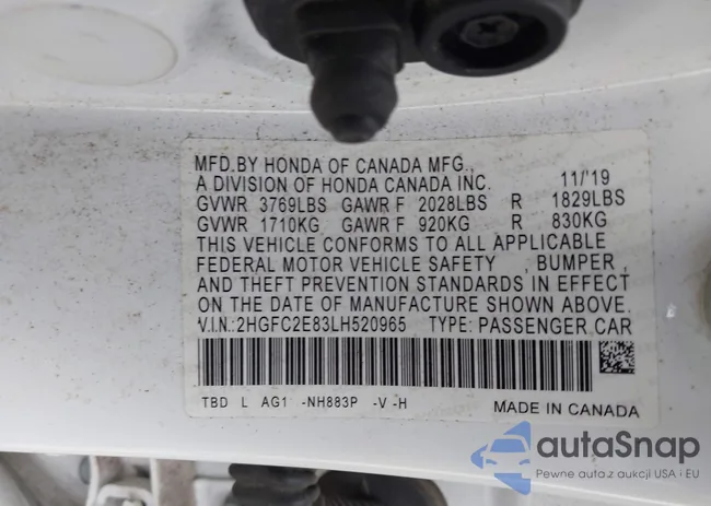 2HGFC2E83LH520965: 44152255