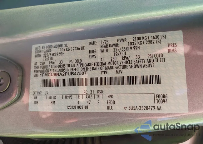 1FMCU9NA2PUB47507: 44152465