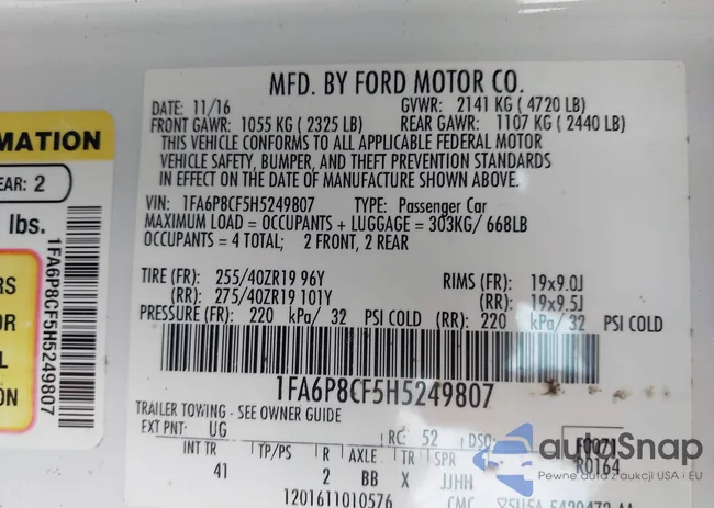 1FA6P8CF5H5249807: 44153564