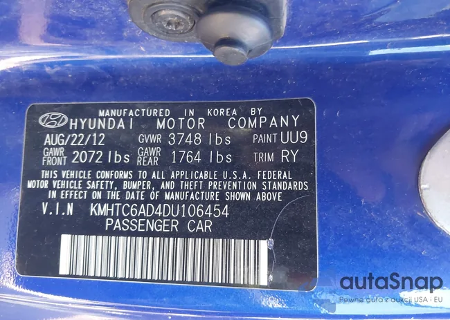 KMHTC6AD4DU106454: 44153597