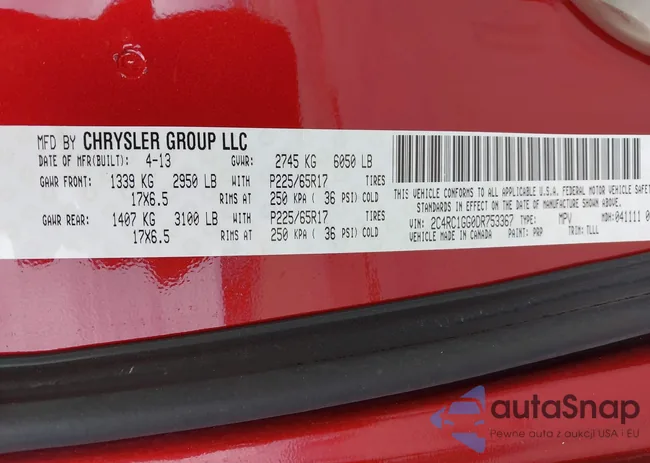 2C4RC1GG0DR753367: 44153713