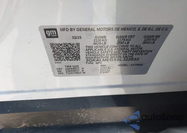 3GKALMEGXSL322633: 44153786