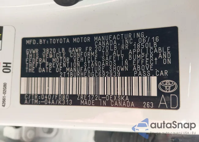 2T1BURHE0GC692939: 44153819