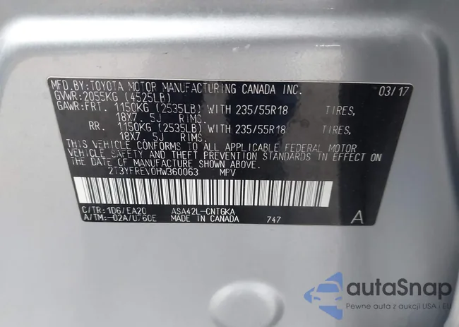 2T3YFREV0HW360063: 44153871