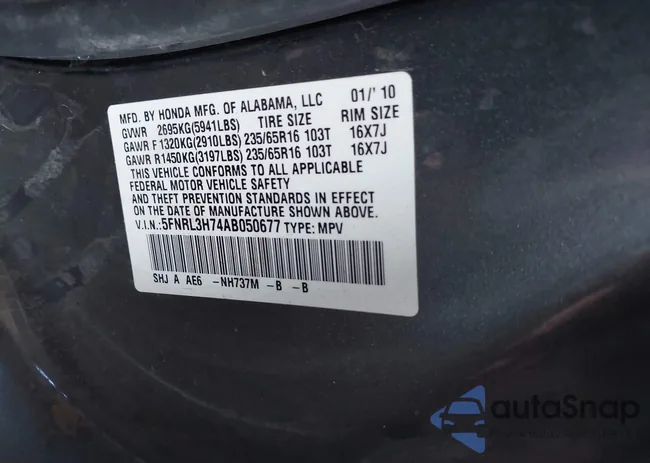 5FNRL3H74AB050677: 44154054