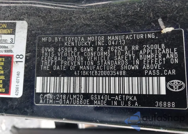 4T1BK1EB2DU035488: 44153156