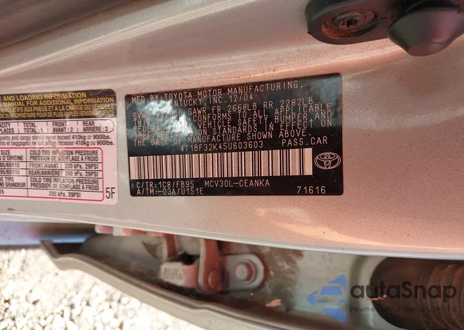 4T1BF32K45U603603: 44153339