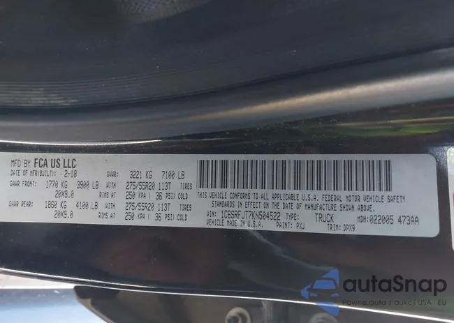 1C6SRFJT7KN504522: 44153458