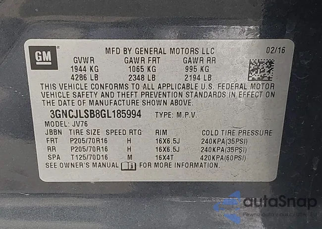 3GNCJLSB8GL185994: 44154553