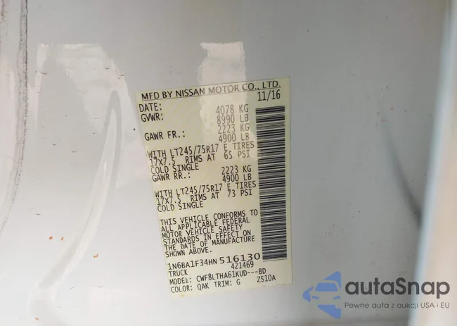 1N6BA1F34HN516130: 44154615