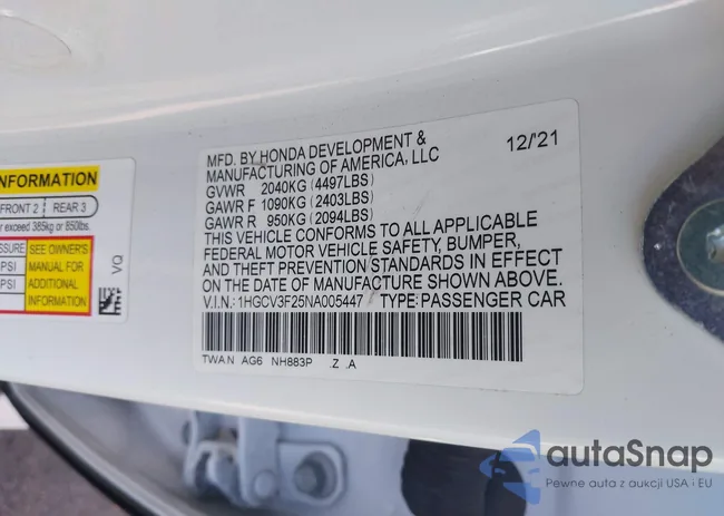 1HGCV3F25NA005447: 44154672