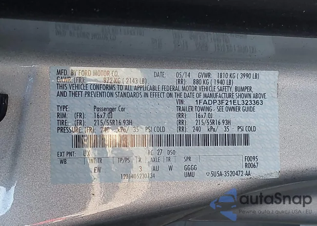 1FADP3F21EL323363: 44154730