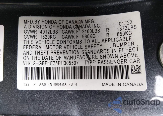 2HGFE1F75PH305507: 44154880