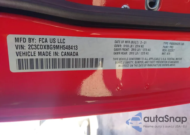 2C3CDXBG9MH548413: 44154133