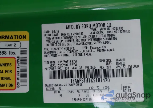 1FA6P8TH1K5181420: 44154149