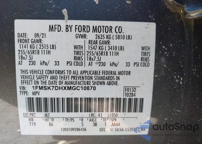 1FMSK7DHXMGC10870: 44154203