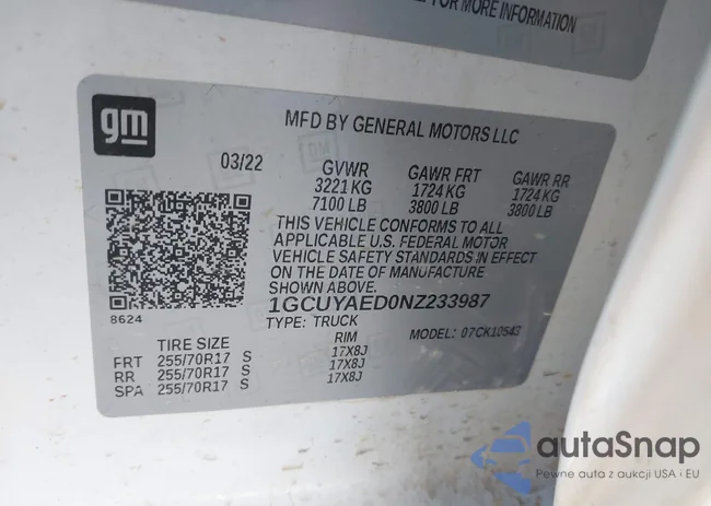 1GCUYAED0NZ233987: 44154249