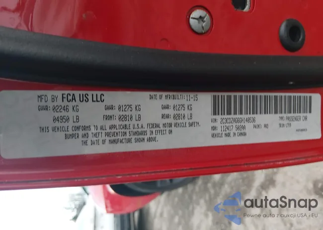 2C3CDZAG6GH148536: 44154252