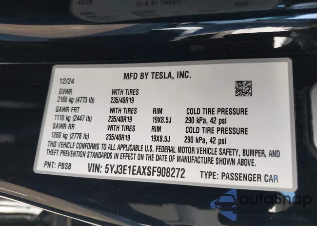 5YJ3E1EAXSF908272: 44154280