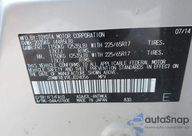 JTMWFREV9EJ024056: 44154289