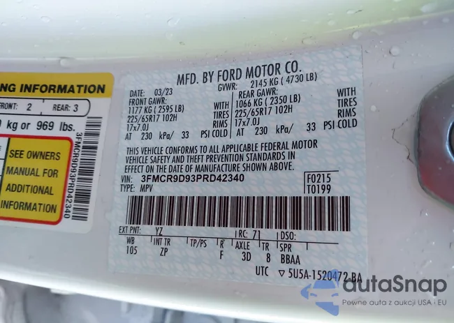 3FMCR9D93PRD42340: 44154327