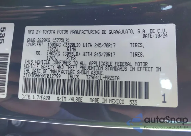 3TYKD5HN9RT012799: 44154333