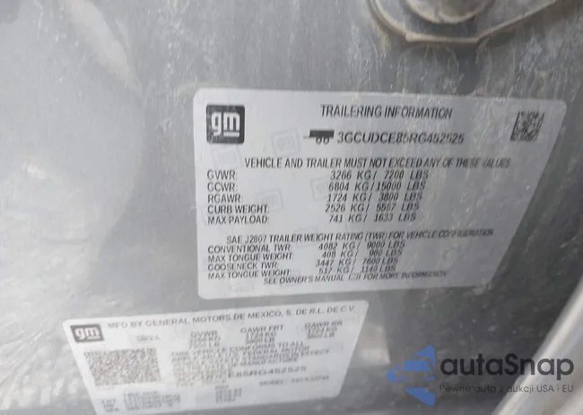 3GCUDCE85RG452525: 44155578