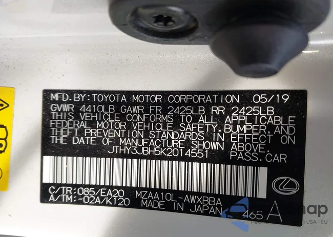 JTHY3JBH5K2014551: 44155611