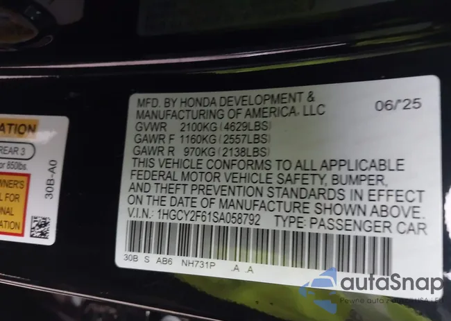 1HGCY2F61SA058792: 44155768