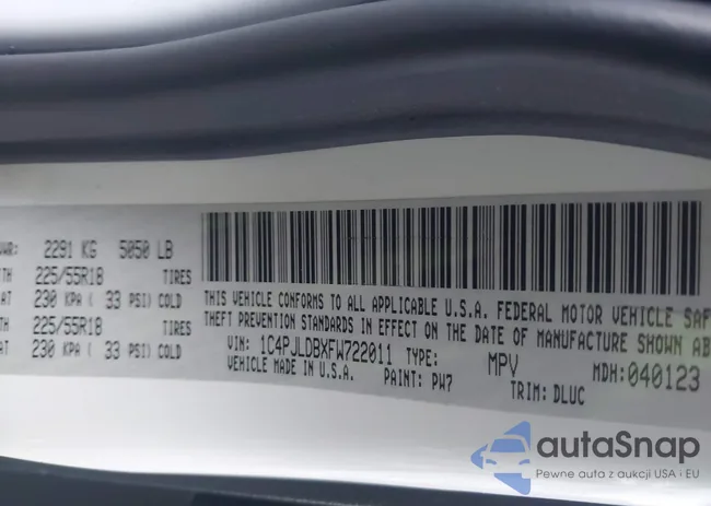 1C4PJLDBXFW722011: 44155804