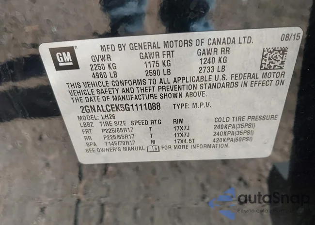 2GNALCEK5G1111088: 44155899