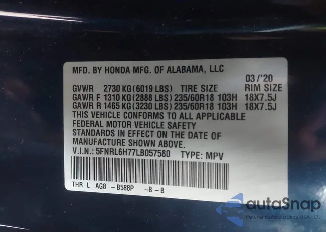 5FNRL6H77LB057580: 44155953