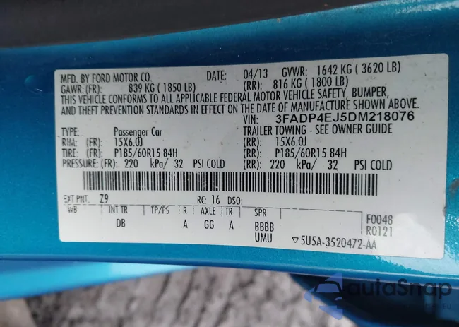 3FADP4EJ5DM218076: 44155075