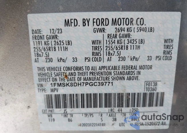 1FMSK8DH7PGC39771: 44155095