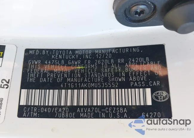 4T1G11AK0MU535552: 44155208