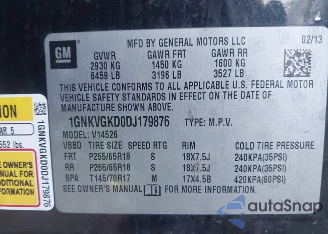 1GNKVGKD0DJ179876: 44155236