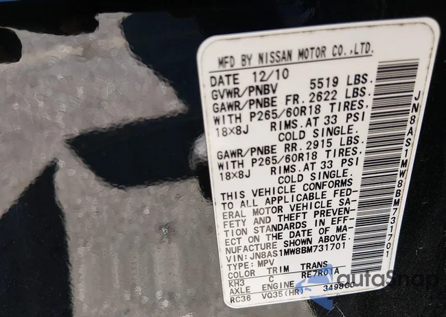 JN8AS1MW8BM731701: 44155258