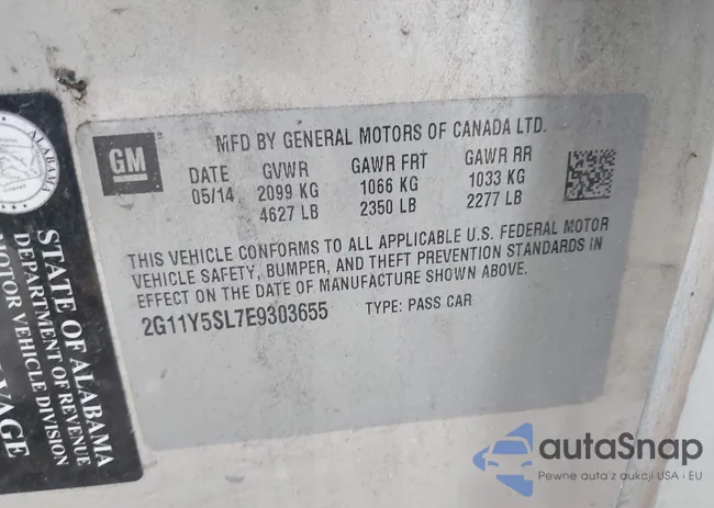 2G11Y5SL7E9303655: 44155334