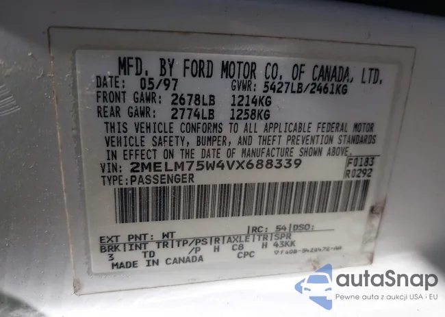 2MELM75W4VX688339: 44155345