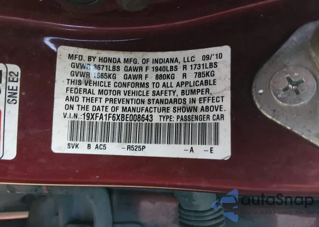 19XFA1F6XBE008643: 44155358