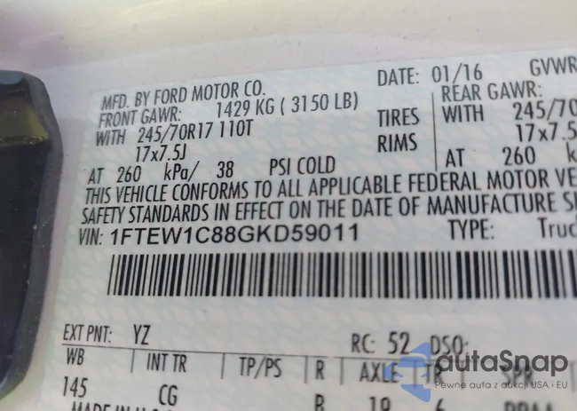 1FTEW1C88GKD59011: 44156565