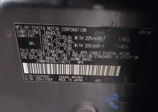 JTMBFREV3GJ104213: 44156599