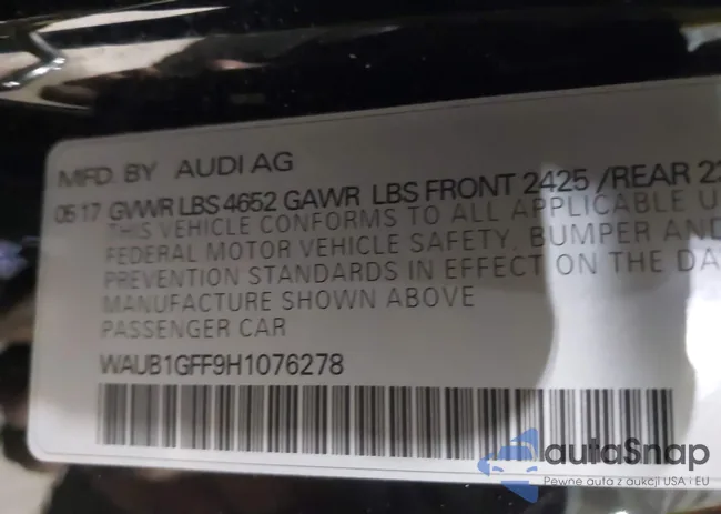 WAUB1GFF9H1076278: 44156653