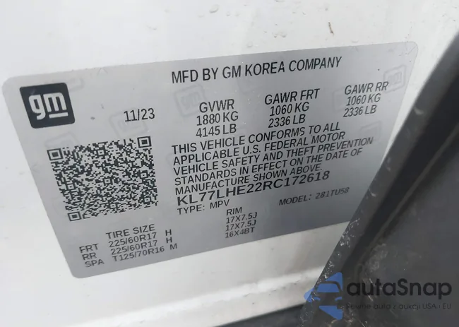 KL77LHE22RC172618: 44156661