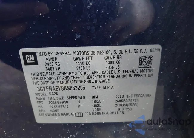 3GYFNAEY8AS633205: 44156781