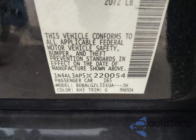 1N4AL3AP5JC220054: 44156785