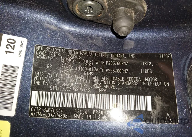 5TDYZ3DC7JS905476: 44156824