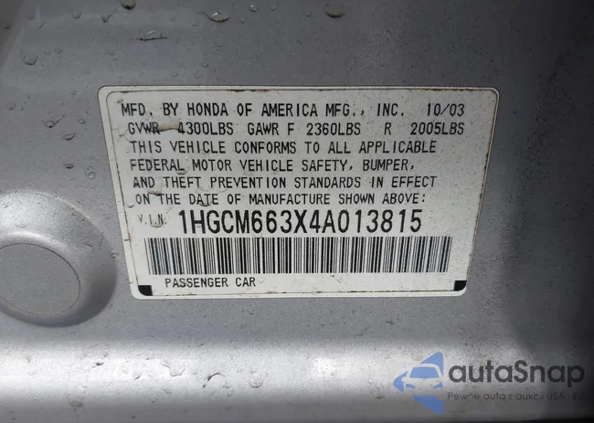 1HGCM663X4A013815: 44156912
